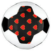 Rode harten op een zwarte achtergrond voetbal (Gedraaid)