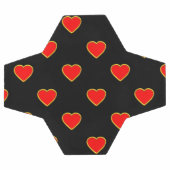 Rode harten op een zwarte achtergrond voetbal (Enkel)