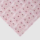 Rode harten op een Zwirlijk Roze Gebied Tissuepapier (Detail)