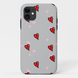 Rode harten op grijs Case-Mate iPhone case
