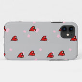 Rode harten op grijs Case-Mate iPhone case (Achterkant (horizontaal))