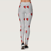 Rode harten op grijs leggings (Achterkant)