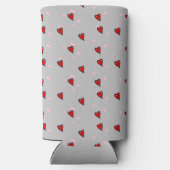 Rode harten op grijs seltzer blikjeskoeler (Achterkant)