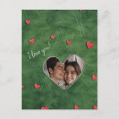 Rode harten op groen gras briefkaart (Voorkant)