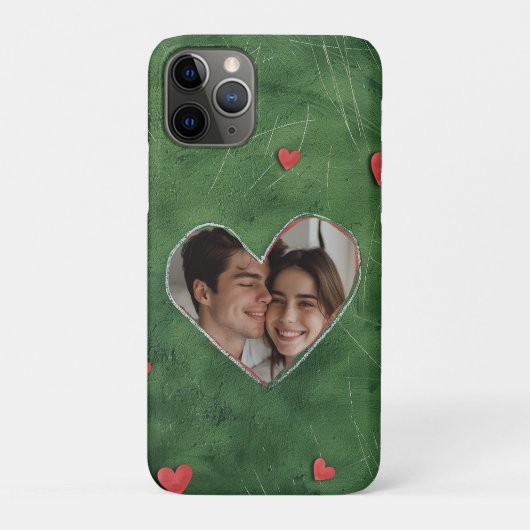 Rode harten op groen gras Case-Mate iPhone case (Achterkant)