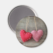 Rode harten op Houten Tabel 2 Magneet (Voorkant / Achterkant)