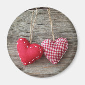 Rode harten op Houten Tabel 2 Magneet (Voorkant)