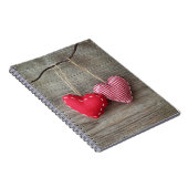 Rode harten op Houten Tabel 2 Notitieboek (Rechterzijde)