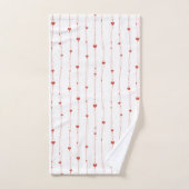 Rode harten op linten naadloze patroonpatroon Vale Bad Handdoek (Handdoek)