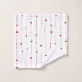 Rode harten op linten naadloze patroonpatroon Vale Bad Handdoek (Wasdoekje)