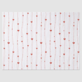 Rode harten op linten naadloze patroonpatroon Vale Tissuepapier