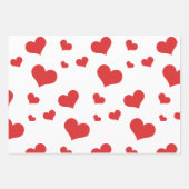 Rode harten op papierbladen inpakpapier vel (Voorkant 2)