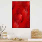 Rode harten op Posters Canvas (Keuken)