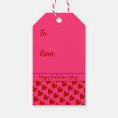 Rode harten op roze cadeaulabel (Voorkant)