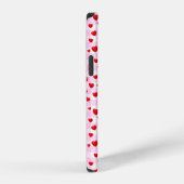 rode harten op roze gingham iPhone hoesje (Rechterkant)