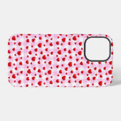 rode harten op roze gingham iPhone hoesje (Achterkant horizontaal)