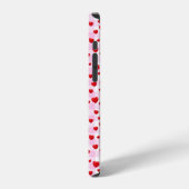 rode harten op roze gingham iPhone hoesje (Linkerkant)