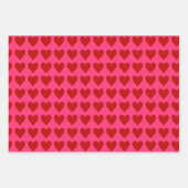 Rode harten op roze inpakpapier vel (Voorkant 2)