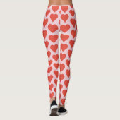 Rode harten op roze Leggings (Achterkant)