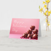 Rode harten op roze ondergrond Valentijn Kaart (Gele Bloem)