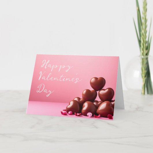 Rode harten op roze ondergrond Valentijn Kaart (Voorkant)