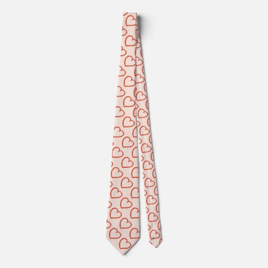 Rode harten op roze stropdas (Voorkant)