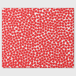 Rode harten op wit cadeaupapier