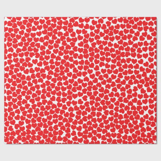 Rode harten op wit cadeaupapier (Zoom)