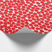 Rode harten op wit cadeaupapier (Hoek)