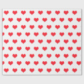 Rode harten op wit cadeaupapier (Vlak)