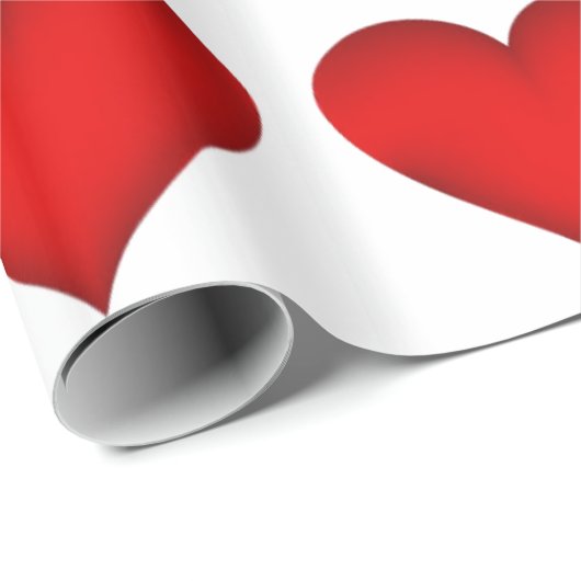 Rode harten op wit inpakpapier (Rol Hoek)