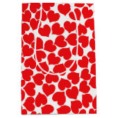 Rode harten op wit medium cadeauzakje (Voorkant)