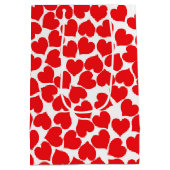 Rode harten op wit medium cadeauzakje (Achterkant)