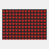 Rode harten op zwart inpakpapier vel (Voorkant 2)