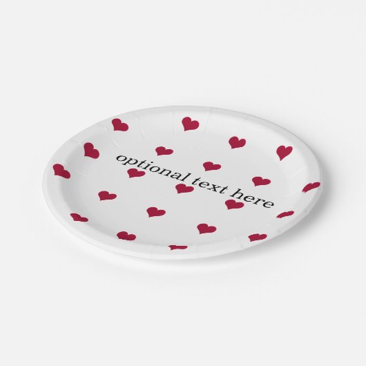 rode harten optionele tekst papieren bordje (Gekanteld)