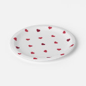 Rode harten papieren bordje (Gekanteld)