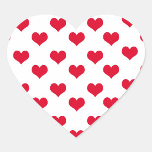 Rode harten patroon hart sticker
