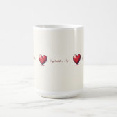 Rode harten patroon op crème schets koffiemok (Center)