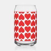 Rode harten patroon, romantisch, liefde blikvorm glas (Voorkant)
