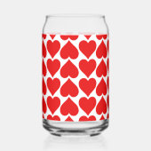Rode harten patroon, romantisch, liefde blikvorm glas (Achterkant)