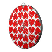 Rode harten patroon, romantisch, liefde dartbord (Voorkant Rechts)