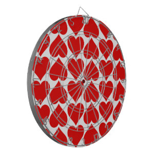 Rode harten patroon, romantisch, liefde dartbord