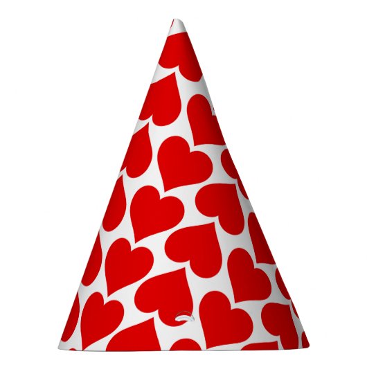 Rode harten patroon, romantisch, liefde feesthoedjes (Rechts)