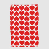 Rode harten patroon, romantisch, liefde golfhanddoek (Voorkant)