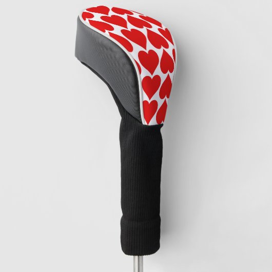 Rode harten patroon, romantisch, liefde golfheadcover (Schuin)