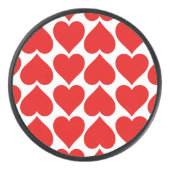 Rode harten patroon, romantisch, liefde hockey puck (Voorkant)