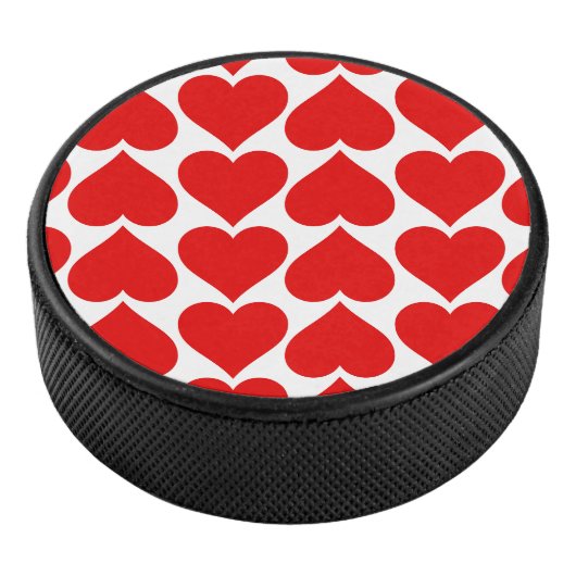 Rode harten patroon, romantisch, liefde hockey puck (3/4)