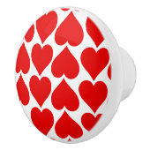 Rode harten patroon, romantisch, liefde keramische knop (Rechts)