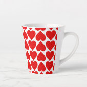 Rode harten patroon, romantisch, liefde latte mok (Rechts)