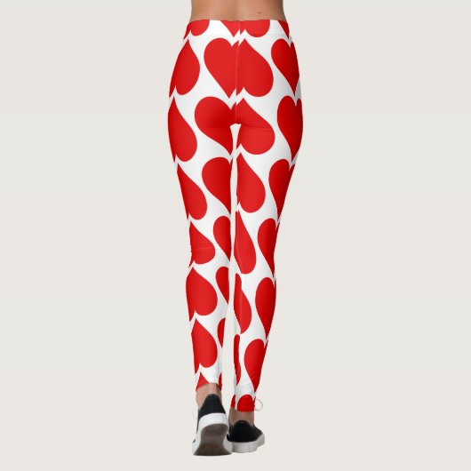 Rode harten patroon, romantisch, liefde leggings (Achterkant)